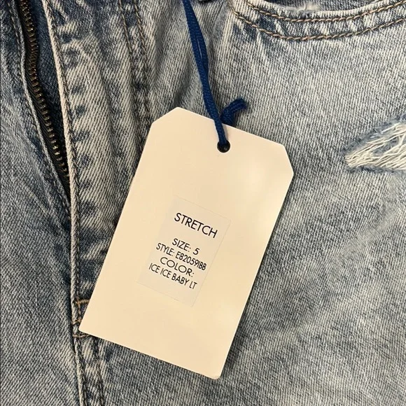 Eunina Light Blue Distressed Straight Leg Jeans - Picture 4 of 4